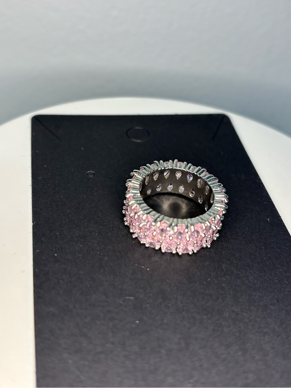 Pink Stone Eternity Band Ring - Picture 3 of 10